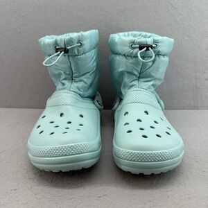 Crocs Classic Lined Neo Puff Boot Light Blue Winter Snow Rain Toggle M6/W8
